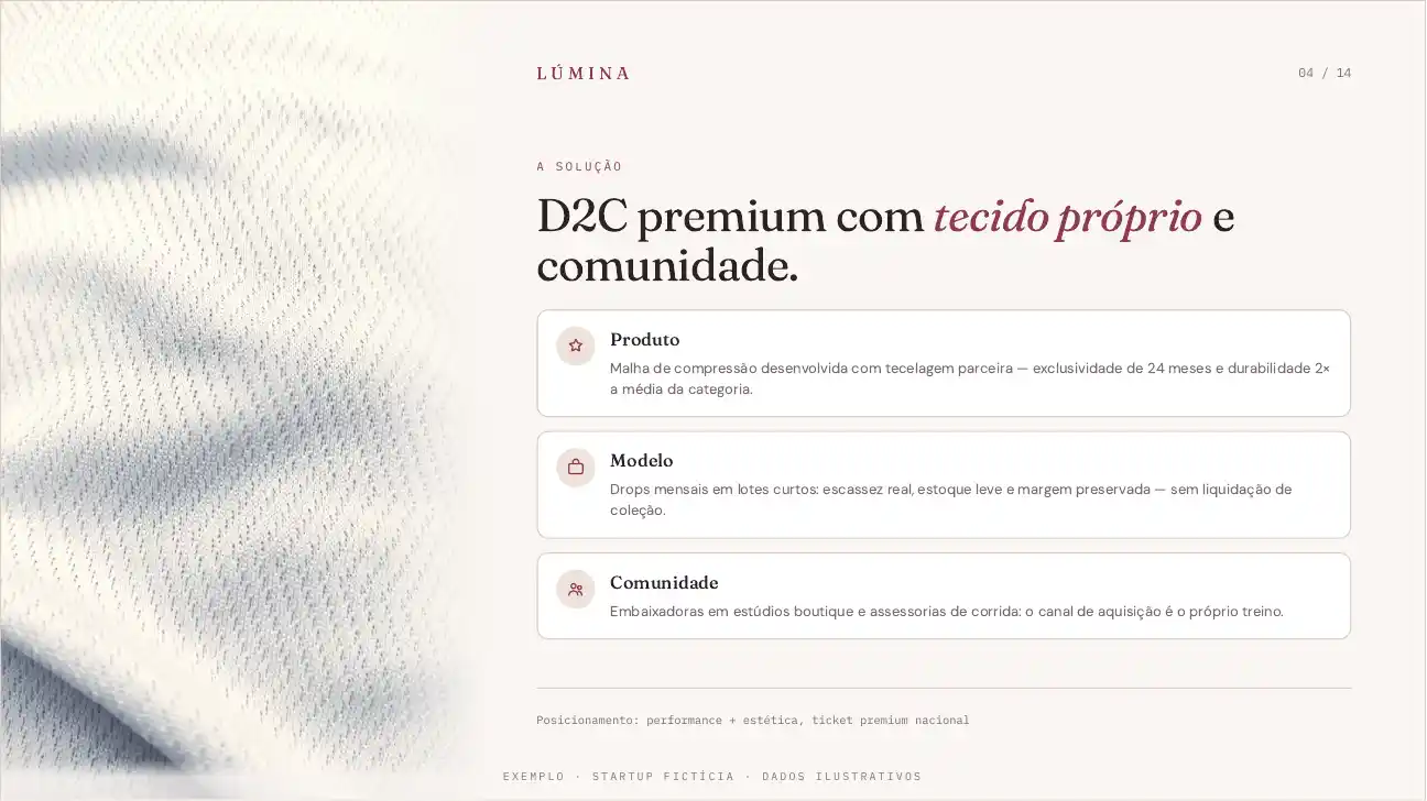 Slide de mercado do deck-exemplo Lúmina