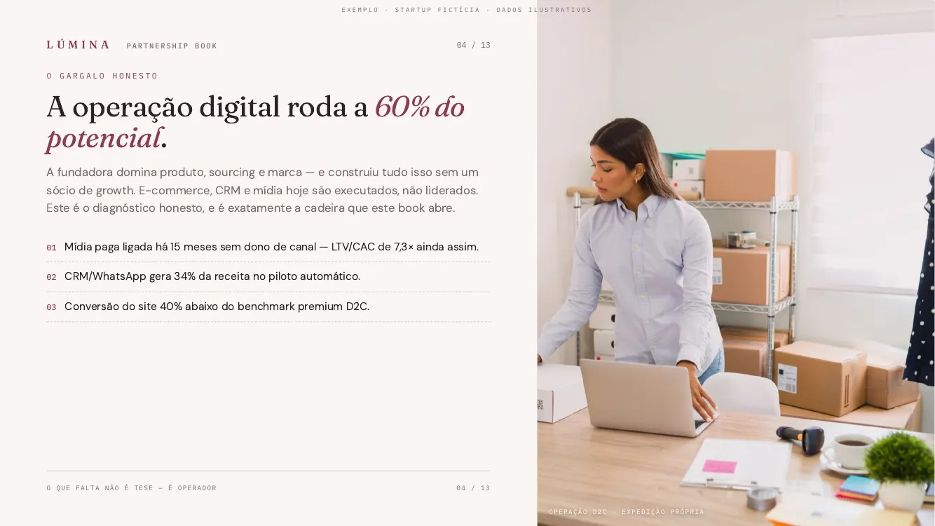 Slide O Gargalo Honesto do exemplo Lúmina